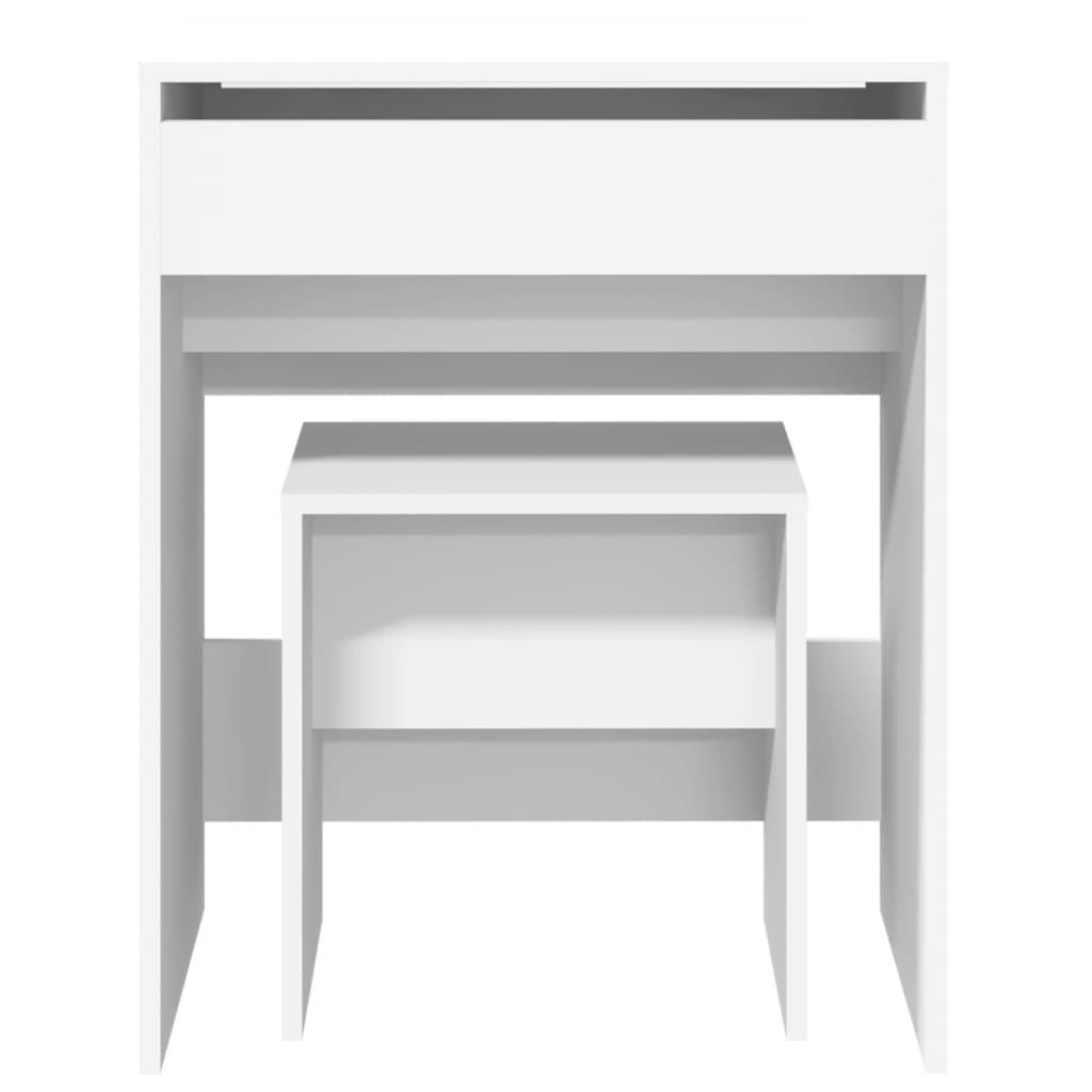 Sminkebord Med Krakk Hvit 60X40X113,5 Cm