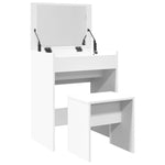 Sminkebord Med Krakk Hvit 60X40X113,5 Cm