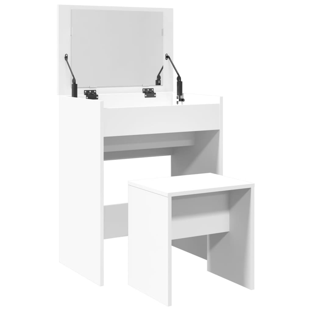 Sminkebord Med Krakk Hvit 60X40X113,5 Cm