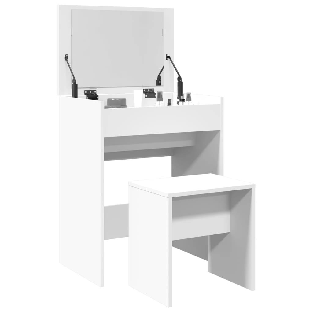Sminkebord Med Krakk Hvit 60X40X113,5 Cm