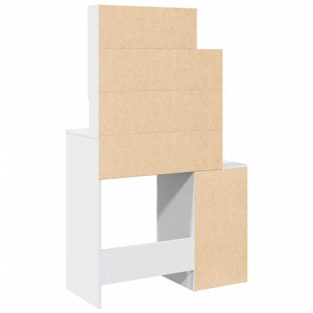 Sminkebord Med Skap Hvit 80X35X132 Cm