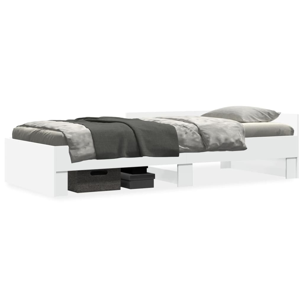 Sengeramme Hvit 90X200 Cm Konstruert Tre