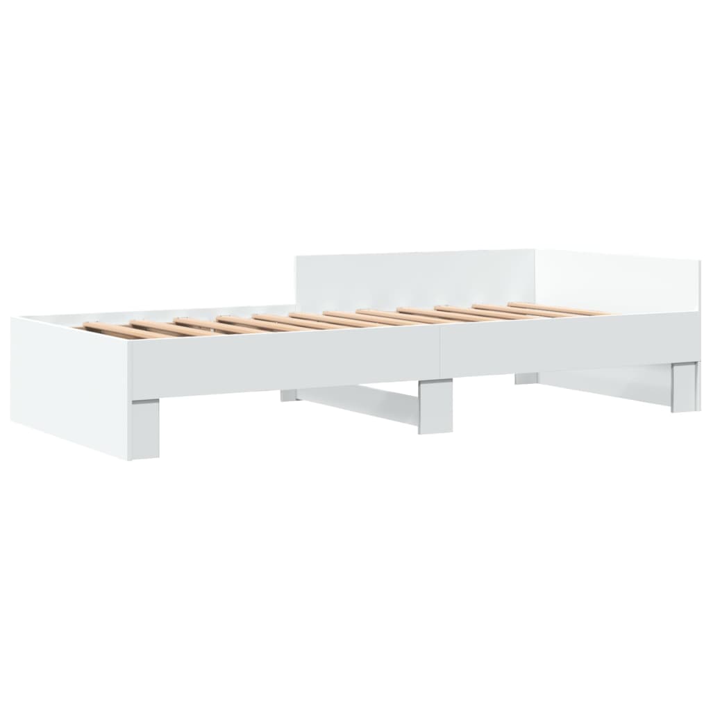 Sengeramme Hvit 90X200 Cm Konstruert Tre