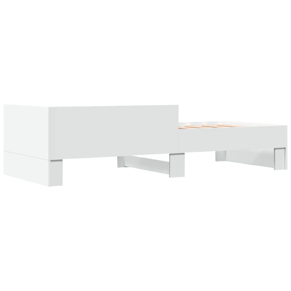 Sengeramme Hvit 90X200 Cm Konstruert Tre