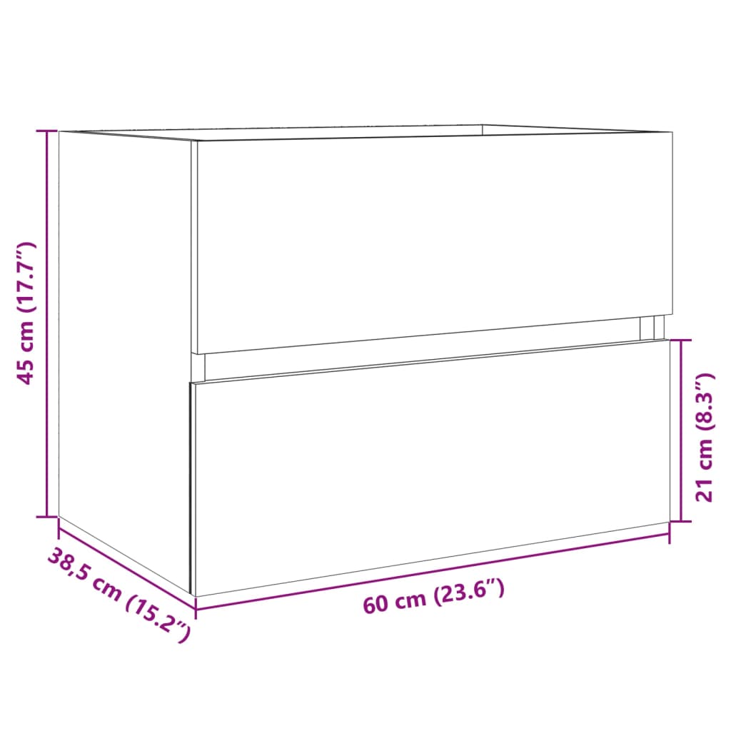Servantskap Sonoma Eik 60X38,5X45 Cm Sponplate