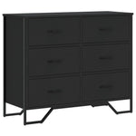 Kommode Svart 91X35,5X74,5 Cm Konstruert Tre