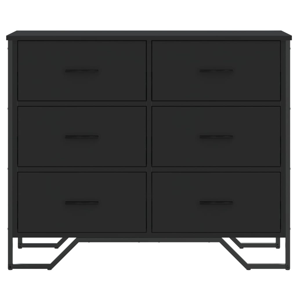 Kommode Svart 91X35,5X74,5 Cm Konstruert Tre