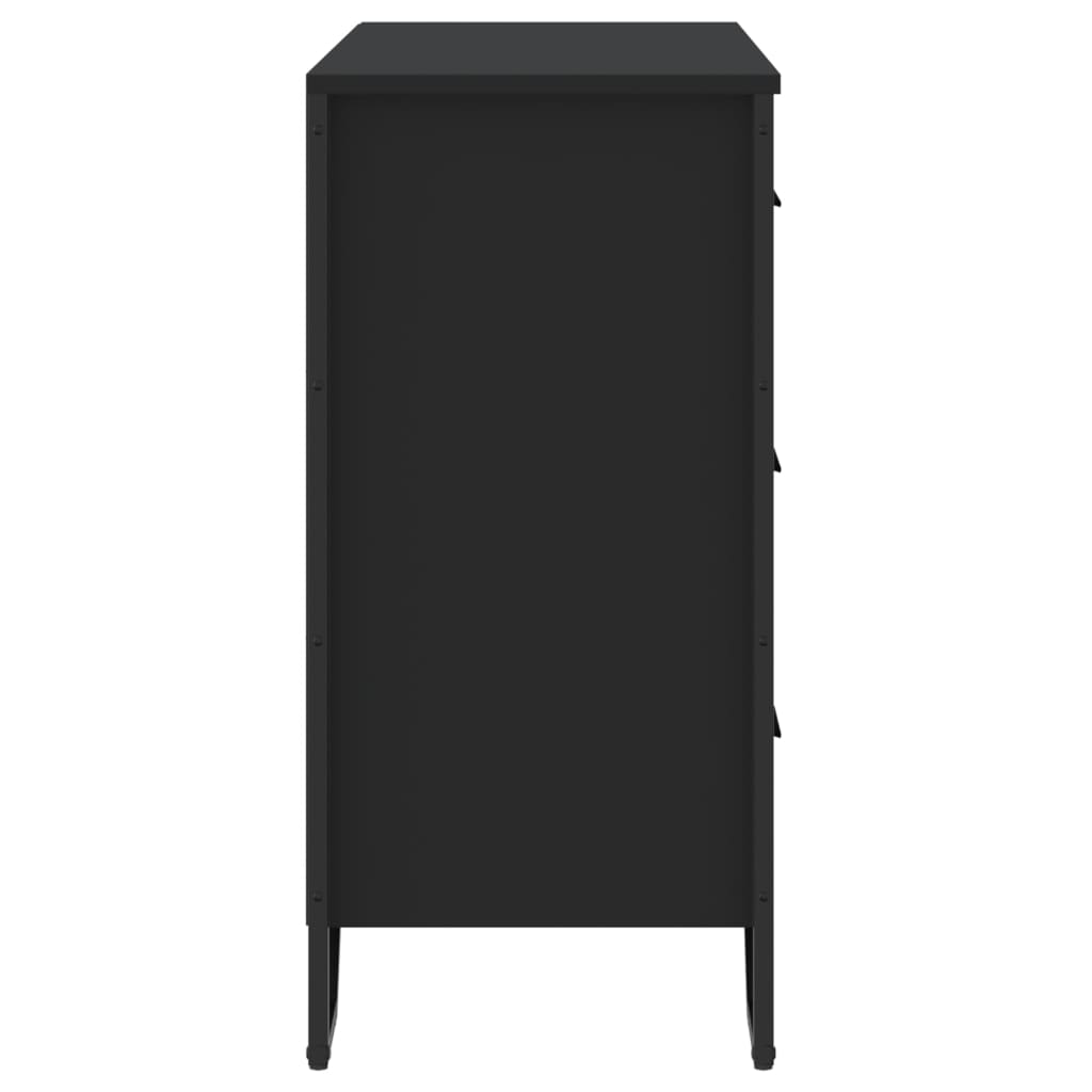 Kommode Svart 91X35,5X74,5 Cm Konstruert Tre