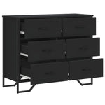 Kommode Svart 91X35,5X74,5 Cm Konstruert Tre