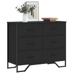 Kommode Svart 91X35,5X74,5 Cm Konstruert Tre