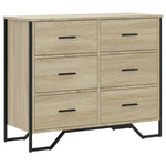 Kommode Sonoma Eik 91X35,5X74,5 Cm Konstruert Tre