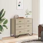 Kommode Sonoma Eik 91X35,5X74,5 Cm Konstruert Tre