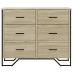 Kommode Sonoma Eik 91X35,5X74,5 Cm Konstruert Tre