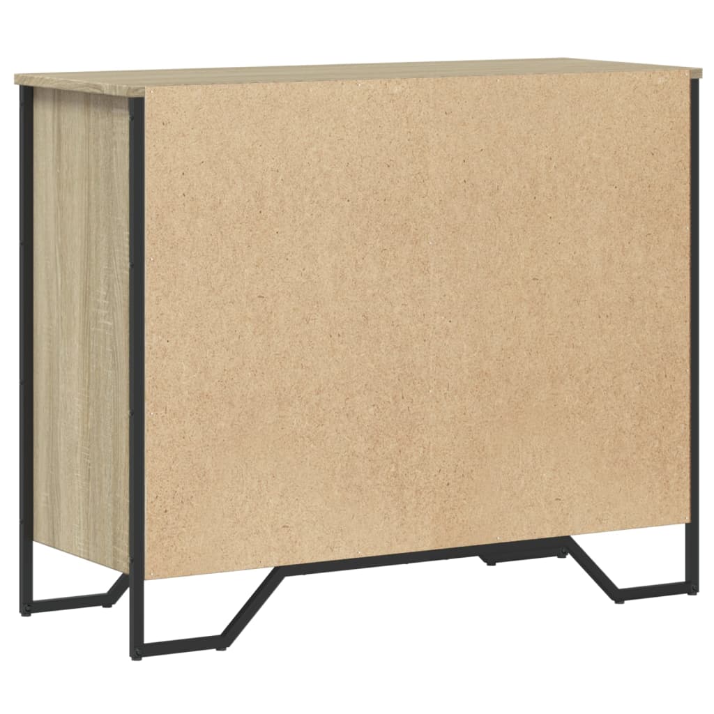 Kommode Sonoma Eik 91X35,5X74,5 Cm Konstruert Tre