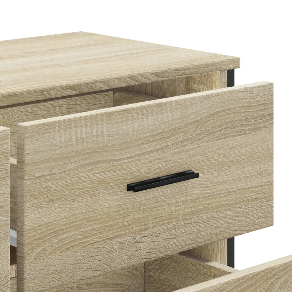 Kommode Sonoma Eik 91X35,5X74,5 Cm Konstruert Tre