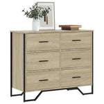 Kommode Sonoma Eik 91X35,5X74,5 Cm Konstruert Tre