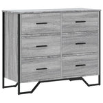 Kommode Grå Sonoma 91X35,5X74,5 Cm Konstruert Tre