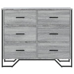 Kommode Grå Sonoma 91X35,5X74,5 Cm Konstruert Tre