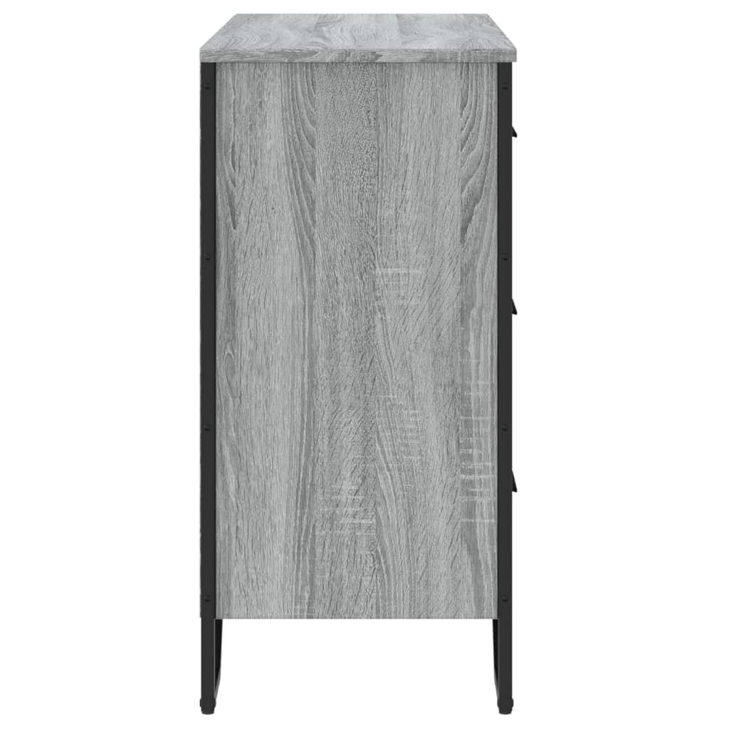 Kommode Grå Sonoma 91X35,5X74,5 Cm Konstruert Tre