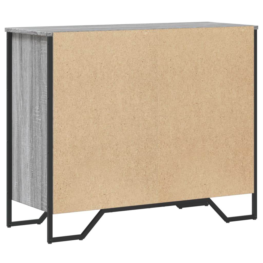 Kommode Grå Sonoma 91X35,5X74,5 Cm Konstruert Tre