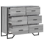 Kommode Grå Sonoma 91X35,5X74,5 Cm Konstruert Tre