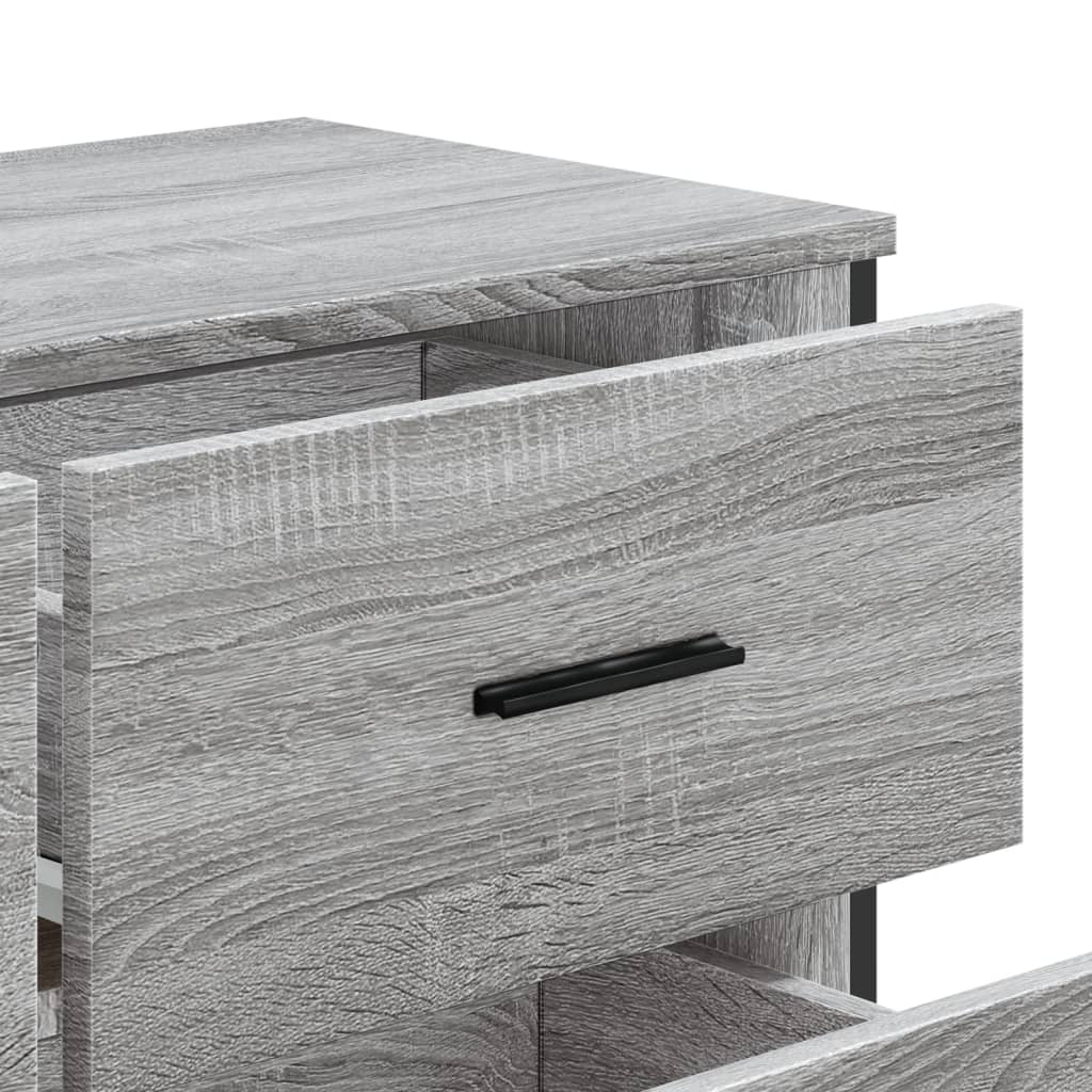 Kommode Grå Sonoma 91X35,5X74,5 Cm Konstruert Tre