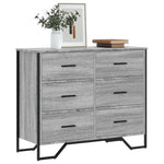 Kommode Grå Sonoma 91X35,5X74,5 Cm Konstruert Tre