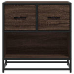 Nattbord Brun Eik 60X31X60 Cm Konstruert Tre Og Metall