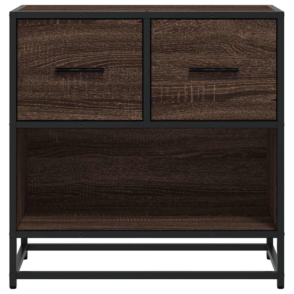 Nattbord Brun Eik 60X31X60 Cm Konstruert Tre Og Metall