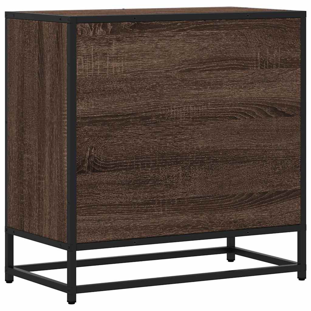 Nattbord Brun Eik 60X31X60 Cm Konstruert Tre Og Metall