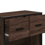 Nattbord Brun Eik 60X31X60 Cm Konstruert Tre Og Metall