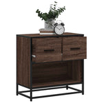 Nattbord Brun Eik 60X31X60 Cm Konstruert Tre Og Metall