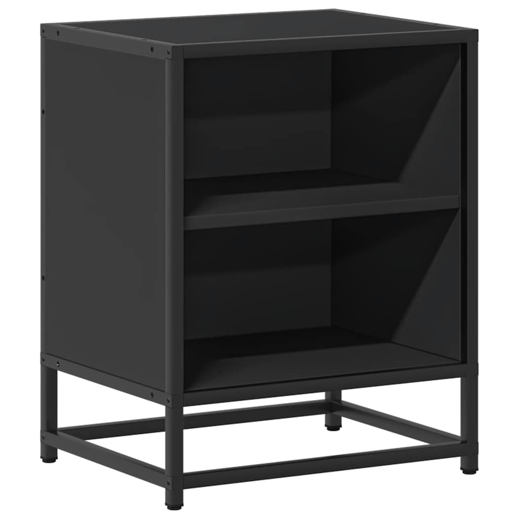 Nattbord Svart 40X31X50 Cm Heltre Furu Og Metall