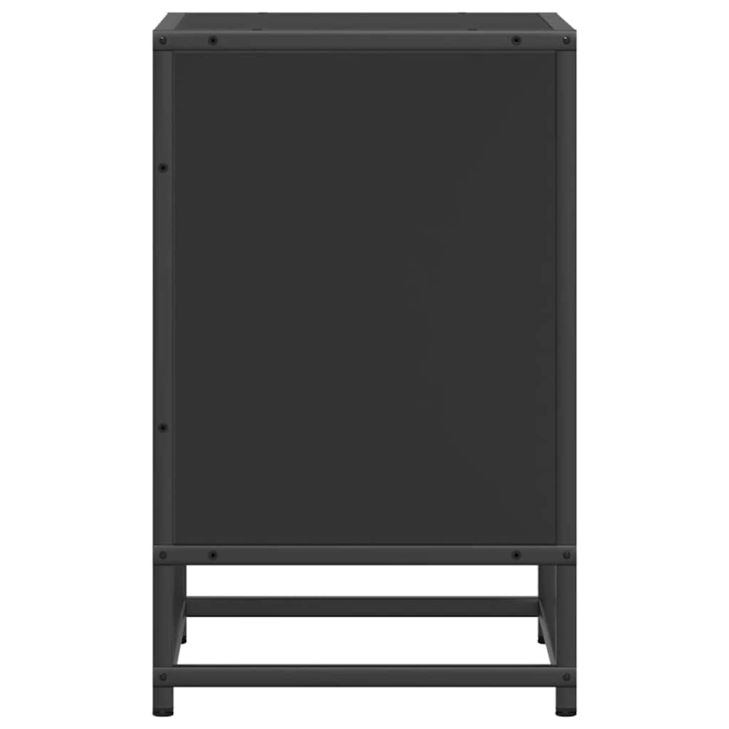 Nattbord Svart 40X31X50 Cm Heltre Furu Og Metall