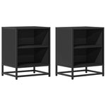 Nattbord 2 Stk Svart 40X31X50 Cm Heltre Furu Og Metall