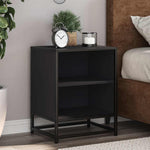 Nattbord 2 Stk Svart 40X31X50 Cm Heltre Furu Og Metall