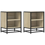 Nattbord 2 Stk Sonoma Eik 40X31X50 Cm Konstruert Tre Og Metall