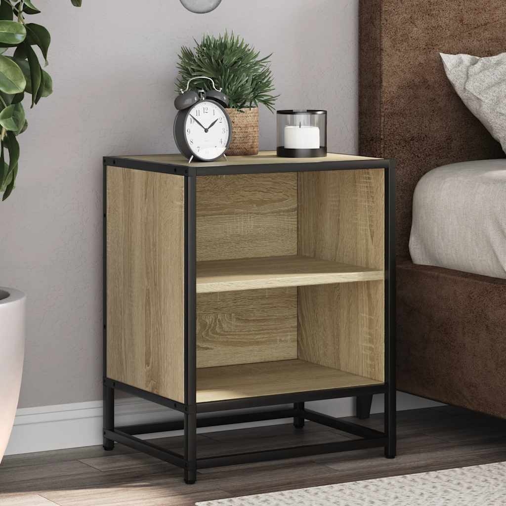 Nattbord 2 Stk Sonoma Eik 40X31X50 Cm Konstruert Tre Og Metall