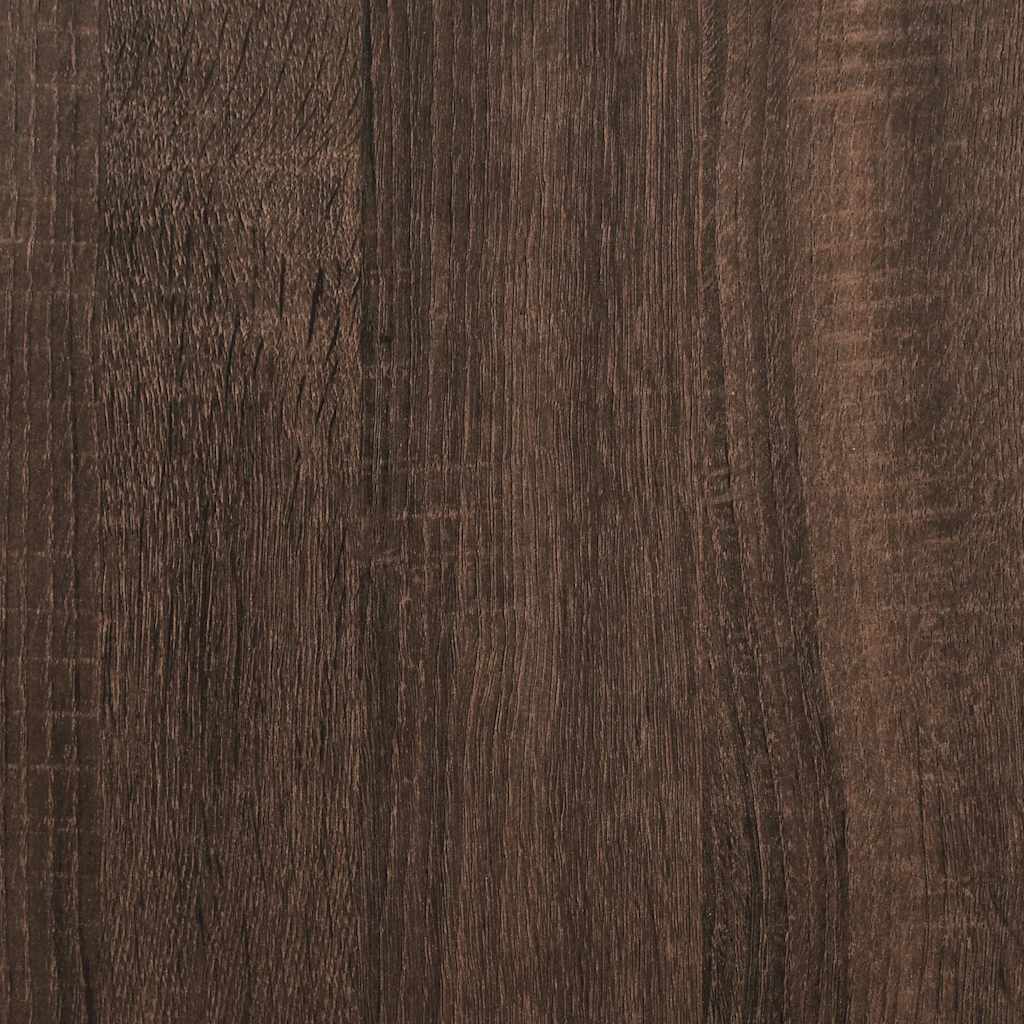Nattbord 2 Stk Brun Eik 40X31X50 Cm Konstruert Tre Og Metall