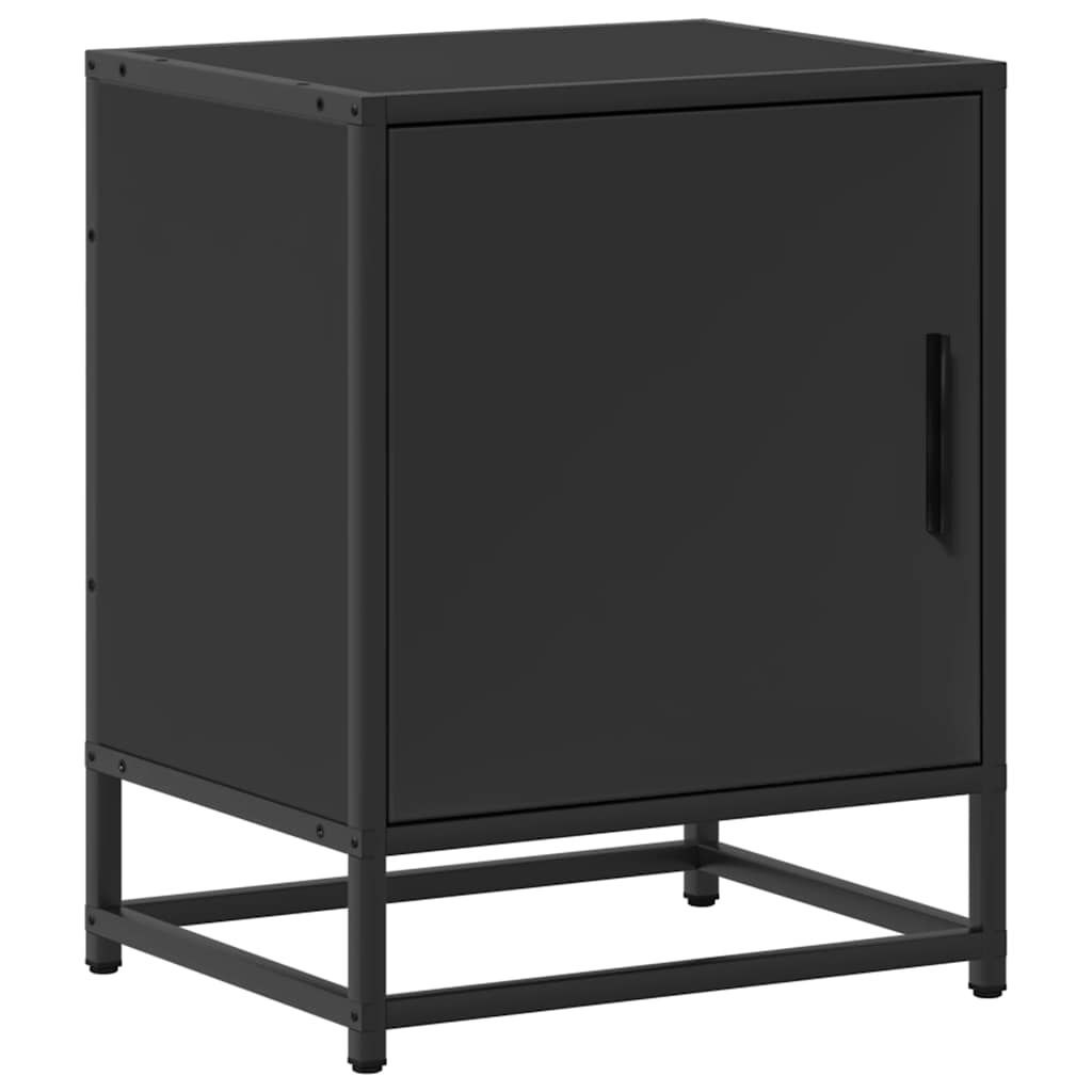 Nattbord Svart 40X31X50 Cm Heltre Furu Og Metall