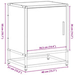 Nattbord Svart 40X31X50 Cm Heltre Furu Og Metall