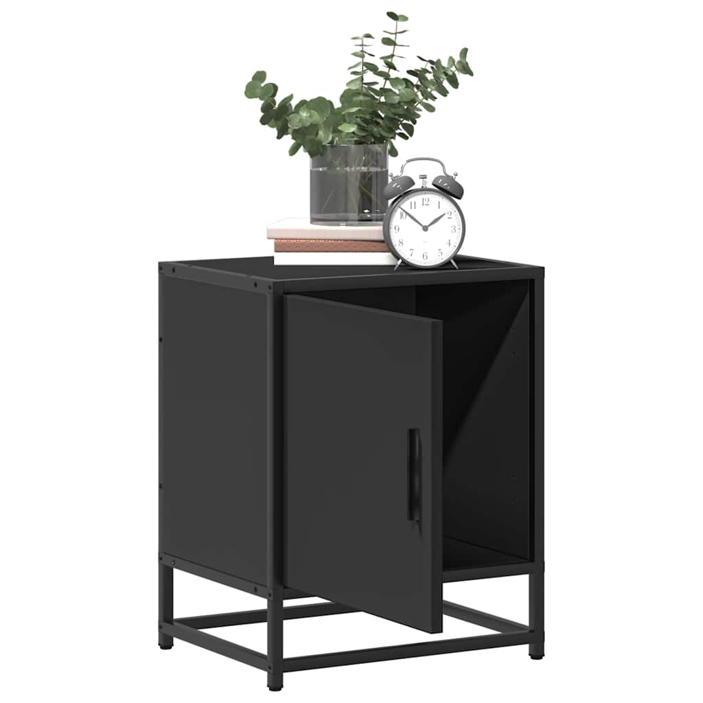 Nattbord Svart 40X31X50 Cm Heltre Furu Og Metall