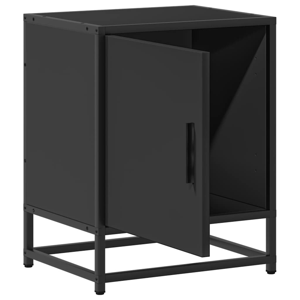 Nattbord Svart 40X31X50 Cm Heltre Furu Og Metall