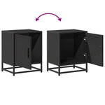 Nattbord 2 Stk Svart 40X31X50 Cm Heltre Furu Og Metall