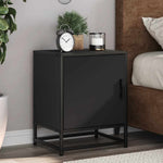 Nattbord 2 Stk Svart 40X31X50 Cm Heltre Furu Og Metall