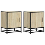 Nattbord 2 Stk Sonoma Eik 40X31X50 Cm Konstruert Tre Og Metall