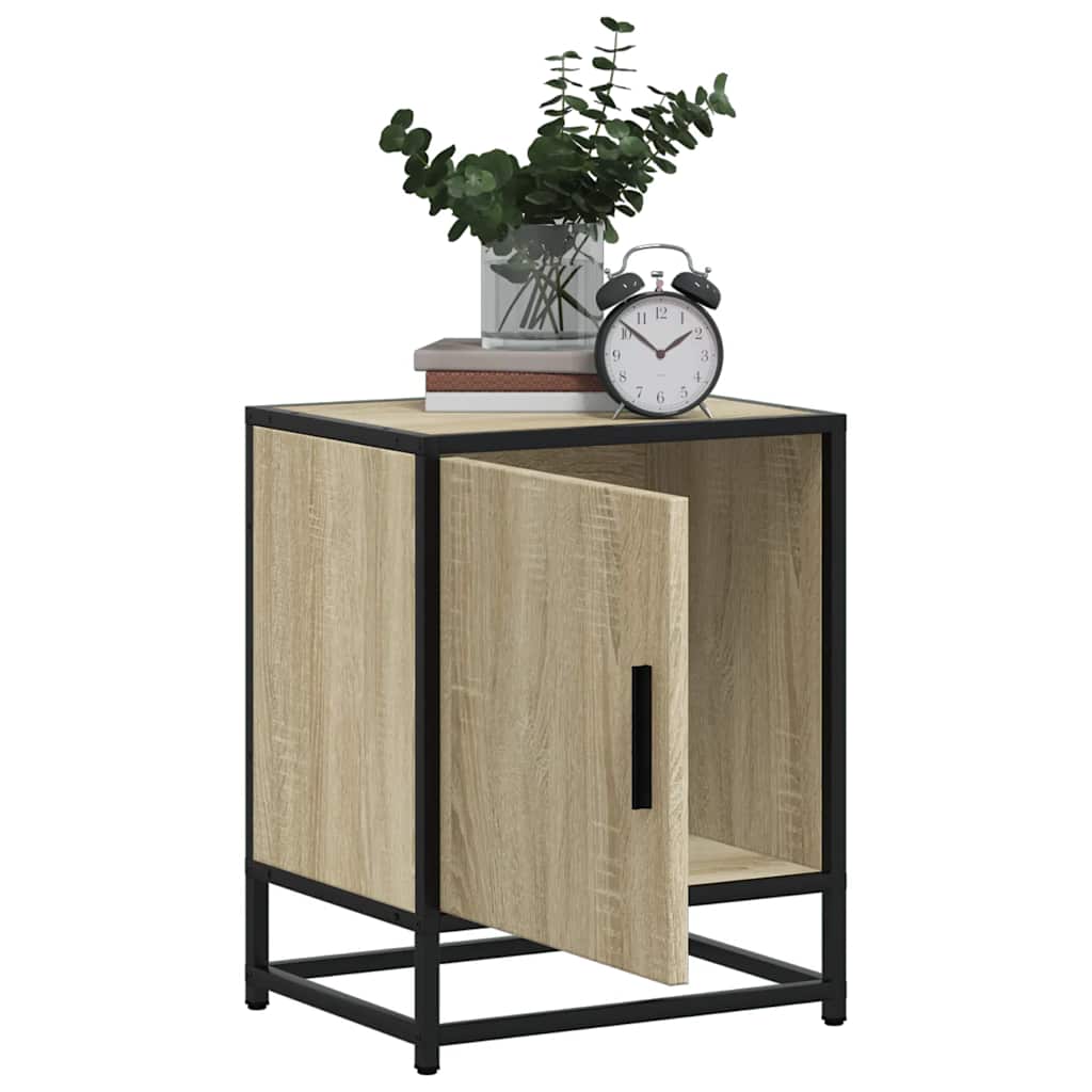 Nattbord 2 Stk Sonoma Eik 40X31X50 Cm Konstruert Tre Og Metall