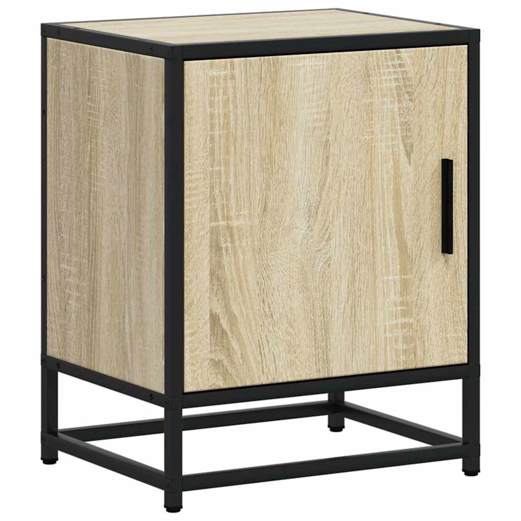 Nattbord 2 Stk Sonoma Eik 40X31X50 Cm Konstruert Tre Og Metall