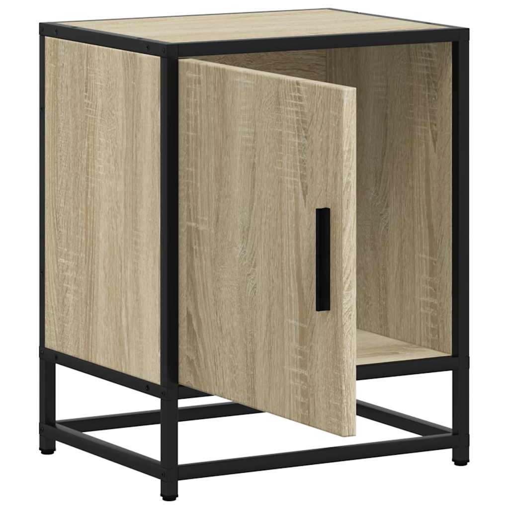 Nattbord 2 Stk Sonoma Eik 40X31X50 Cm Konstruert Tre Og Metall