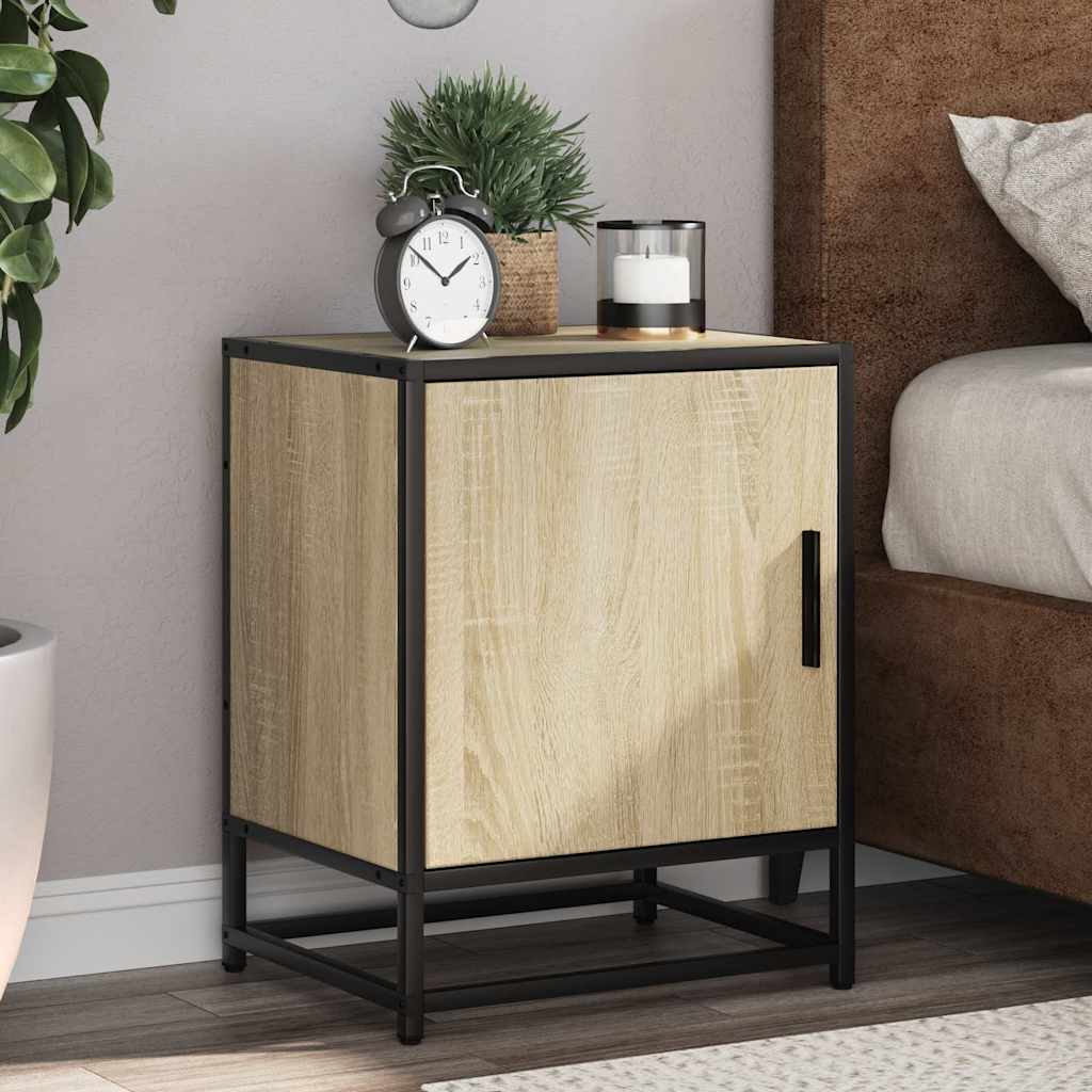 Nattbord 2 Stk Sonoma Eik 40X31X50 Cm Konstruert Tre Og Metall